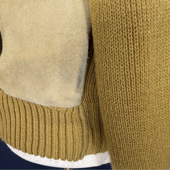 Pierre Andre Vintage 1980s Suede & Knit Bomber Jacket, Size Large - Picture 5 of 10